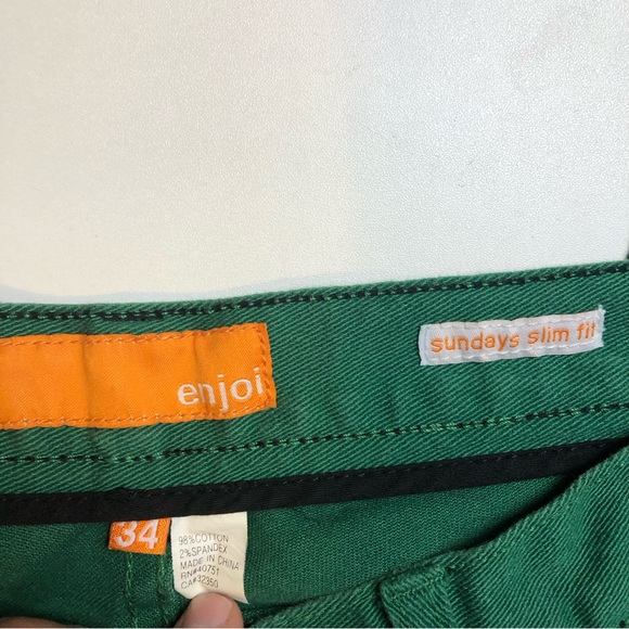 Enjoi Sundays Slim Fit Green Jeans Mens Size 34 - Picture 2 of 4